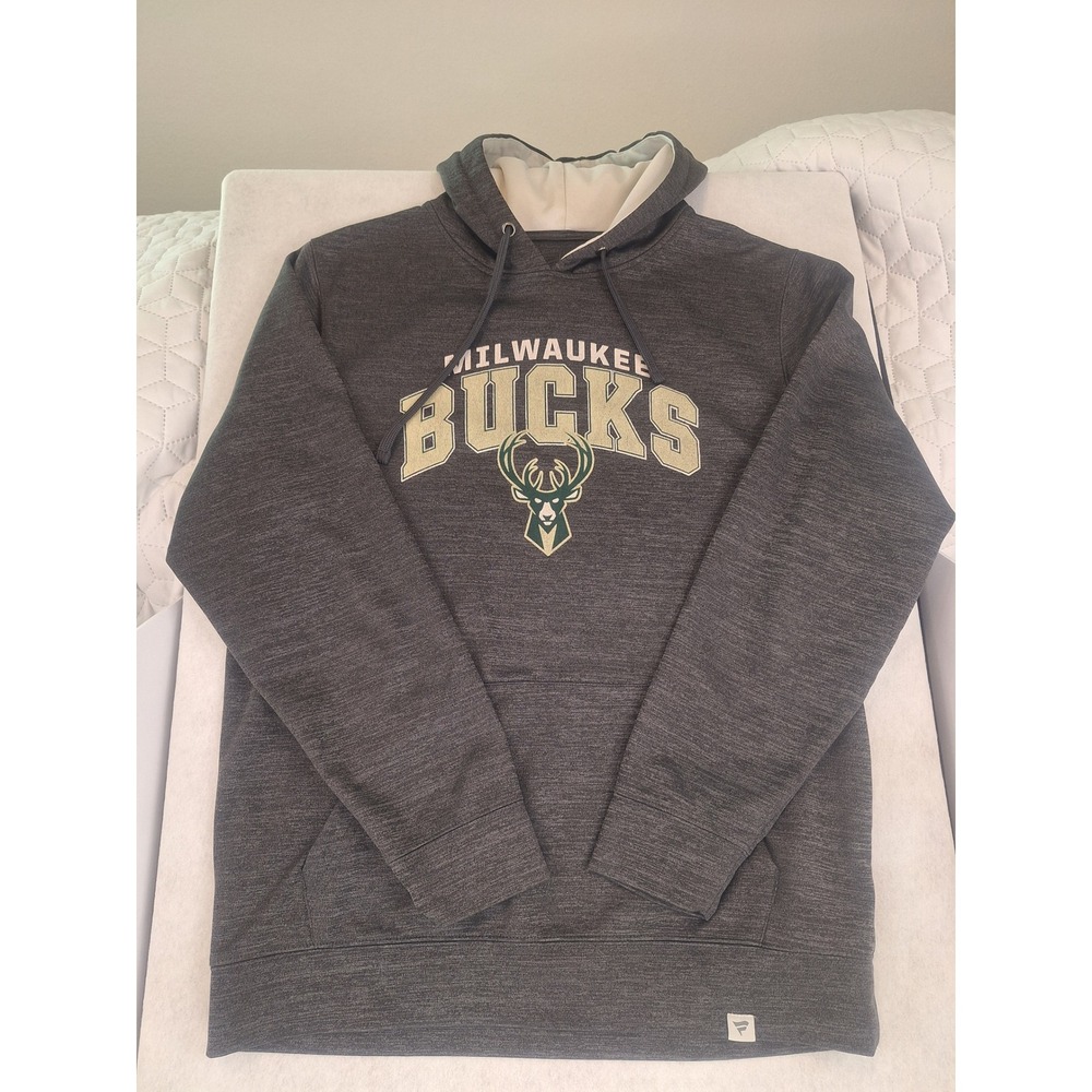 Milwaukee Bucks Men's NBA Store Fanatics Gray Team Hoodie Sweatshirt - Size XL